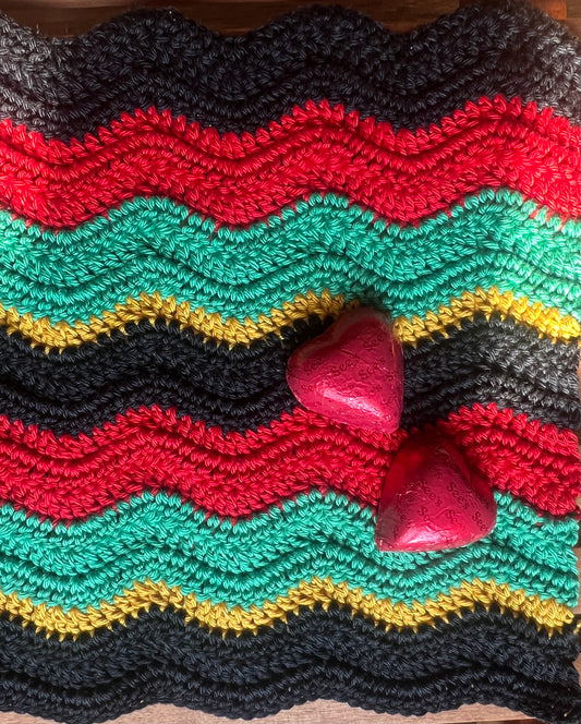 Crochet Mat in Pan-African Ripple Design