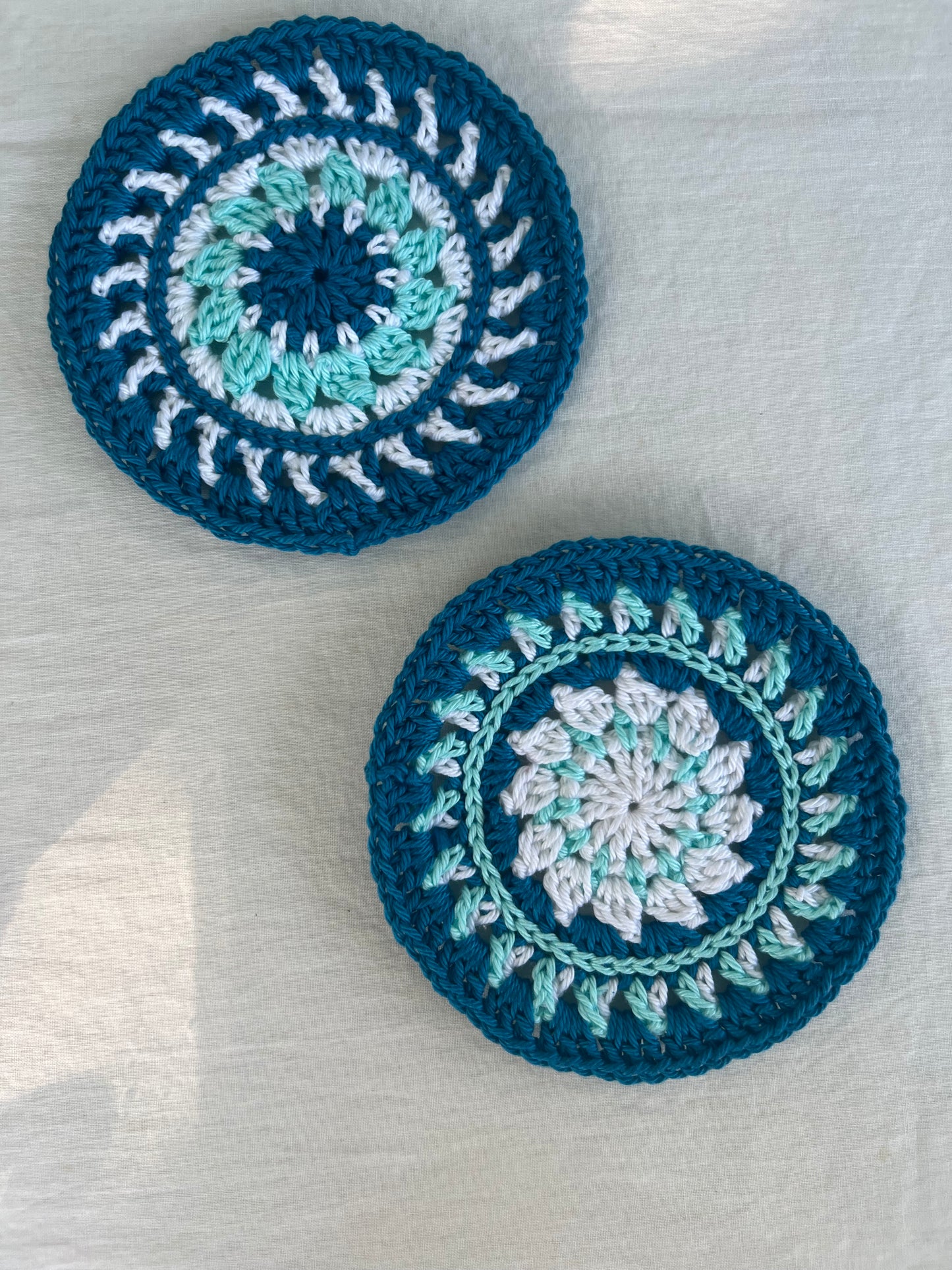 Mini Mandala-style Crochet Coasters (Set of 2)
