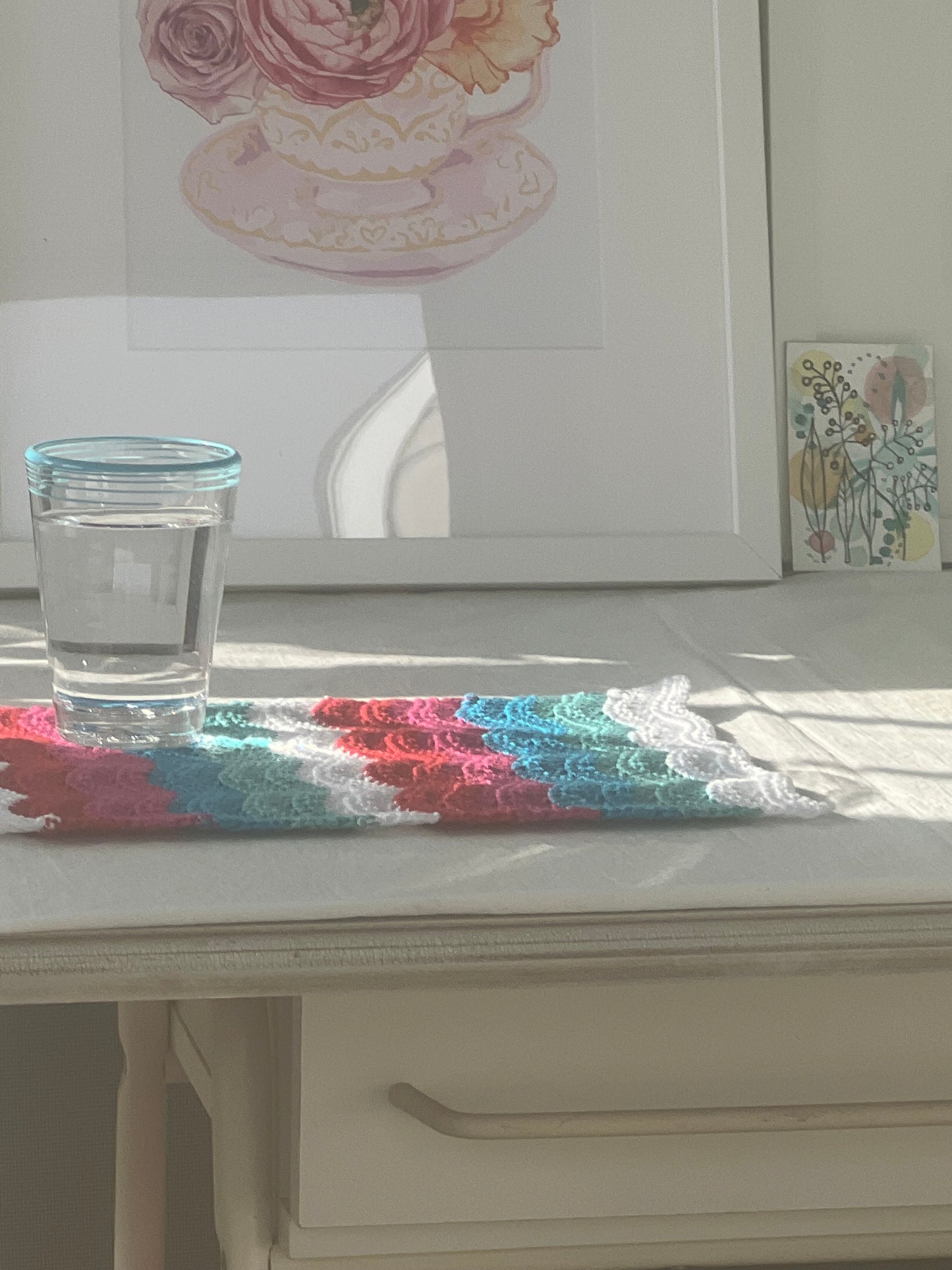 Spring Cheer ripple pattern crochet mat.