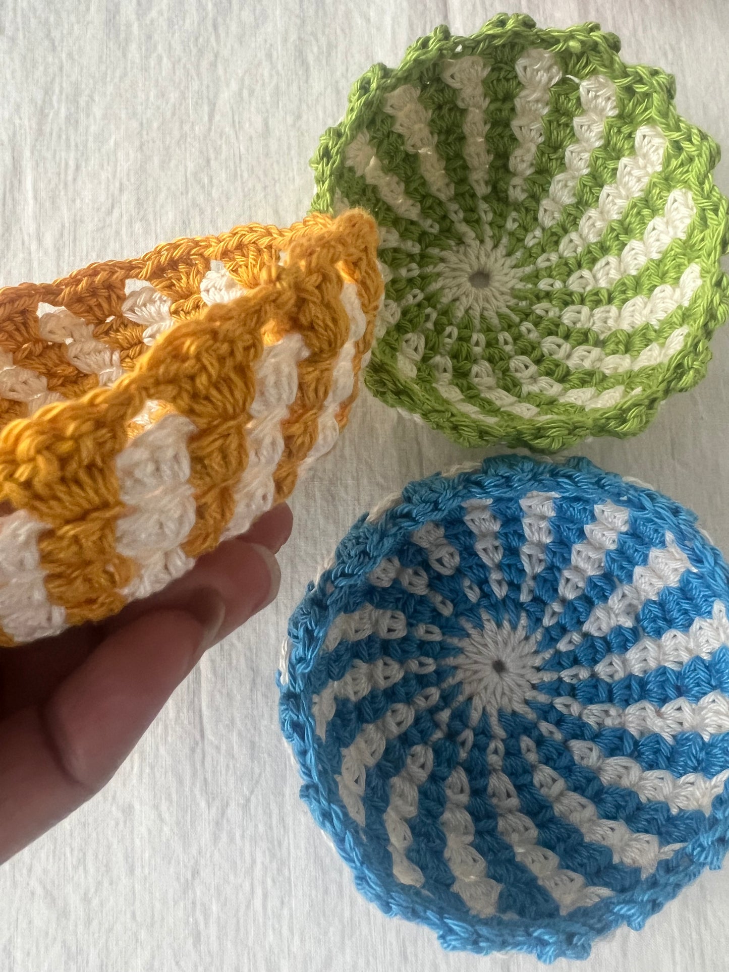 Classy and handmade. Decorative crochet bowls.