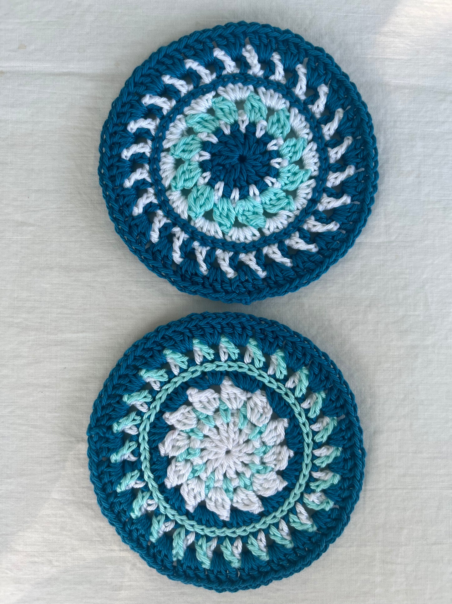 Mini Mandala-style Crochet Coasters (Set of 2)