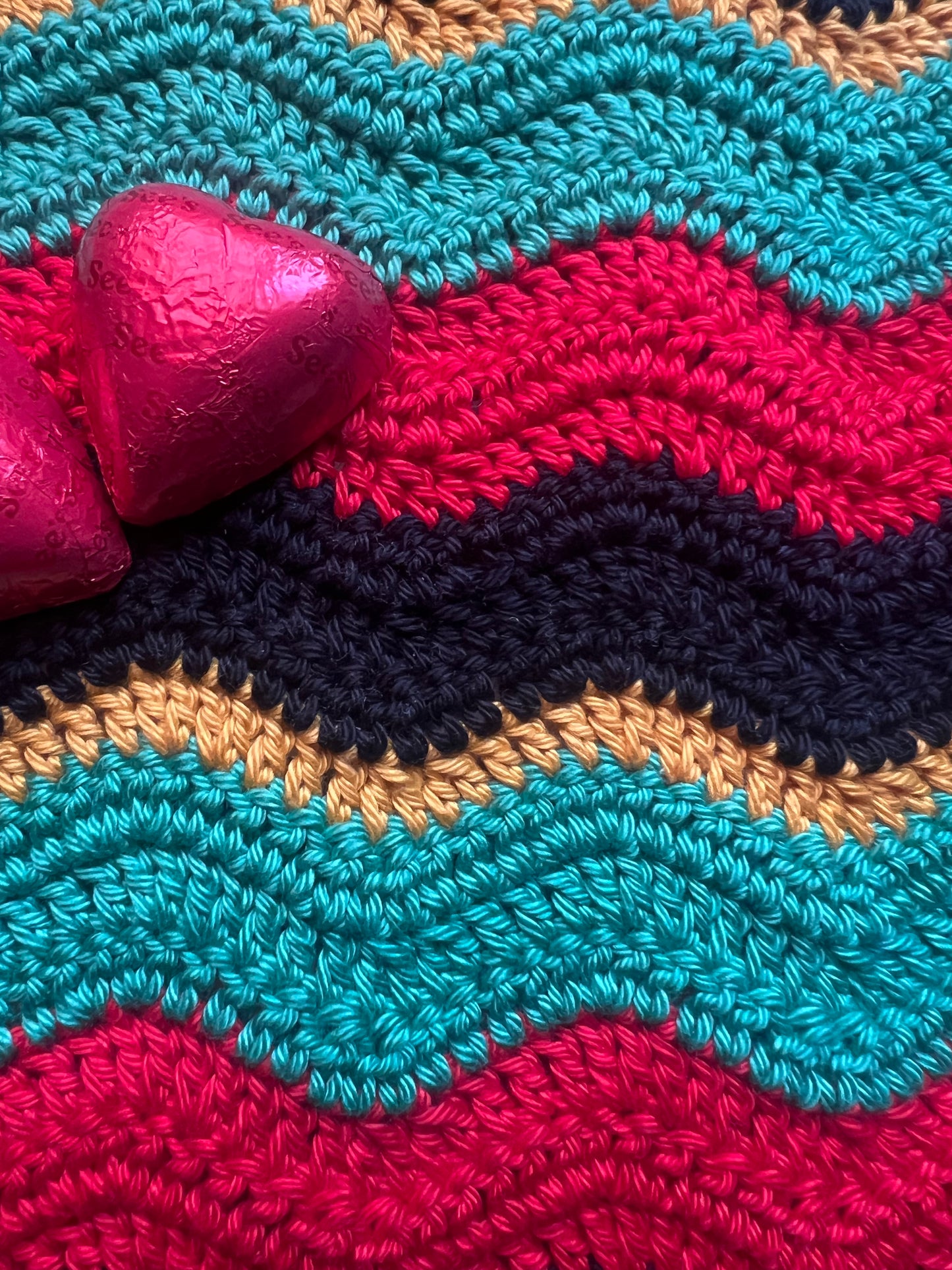 Crochet Mat in Pan-African Ripple Design